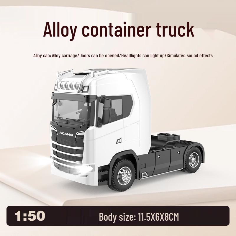 1:50 Alloy Container Transport Truck Model Toy Vehicle Gift Ornament