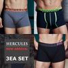 [Hercules Underwear] Comfortable and Stylish Cotton Spandex Trunks 3-Pack HB2DR115M+HB2DR117M+HB2DR118M [Shipped from Korea] 100% Authentic