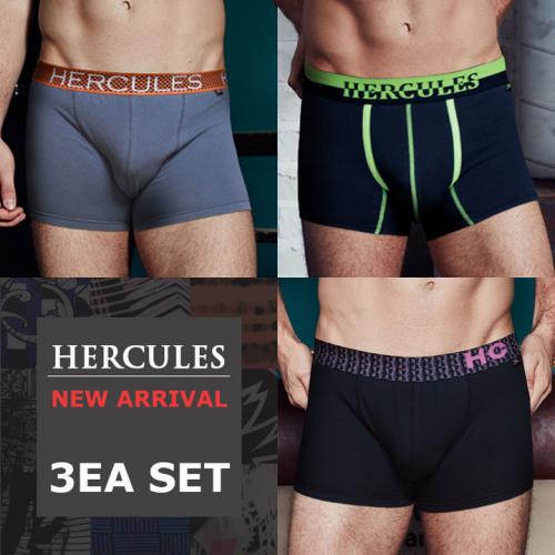 

[Hercules Underwear] Удобные и стильные мужские трусы-боксеры из хлопка со спандексом, 3 шт. HB2DR115M+HB2DR117M+HB2DR118M [Отправка из Кореи] 100% оригинал 95