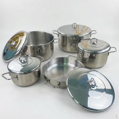 Stainless Steel Cooking Pot Set, Boiling for Pasta, Reinforced Bottom Cookware Universal
