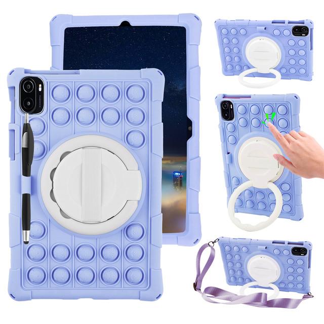 For Xiaomi Mi Pad 5 6 Pro Case Soft Bubble Silicon Kids Handle Cover For MiPad 5 Pro 2021 11 Inch Tablet Stand Case Shoulder Strap