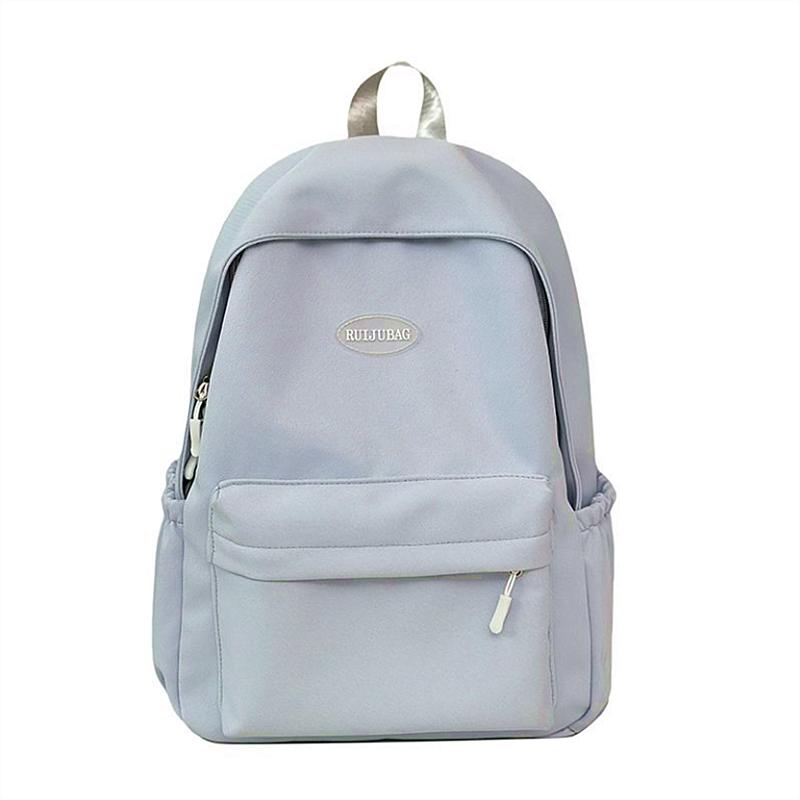 Solid Color Backpack For Women Simple And Versatile Ins Schoolbag Korean Style Fresh College Student Casual Backpack