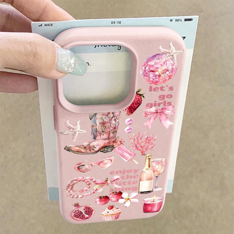 Leather Texture TPU Phone Case For iPhone 17 17e 16e 16 15 Pro Max 14 13 Pro Max 11 Bowknot Pattern Soft Silicone Back Cover