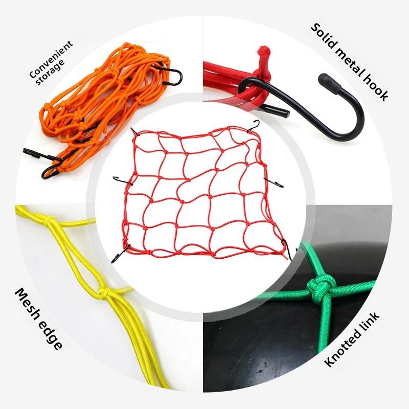 Motorcycle Luggage Net Bike 6 Hooks Hold Down Fuel Tank Luggage Mesh Web Styling High Quality moto adjustable Cargo Net