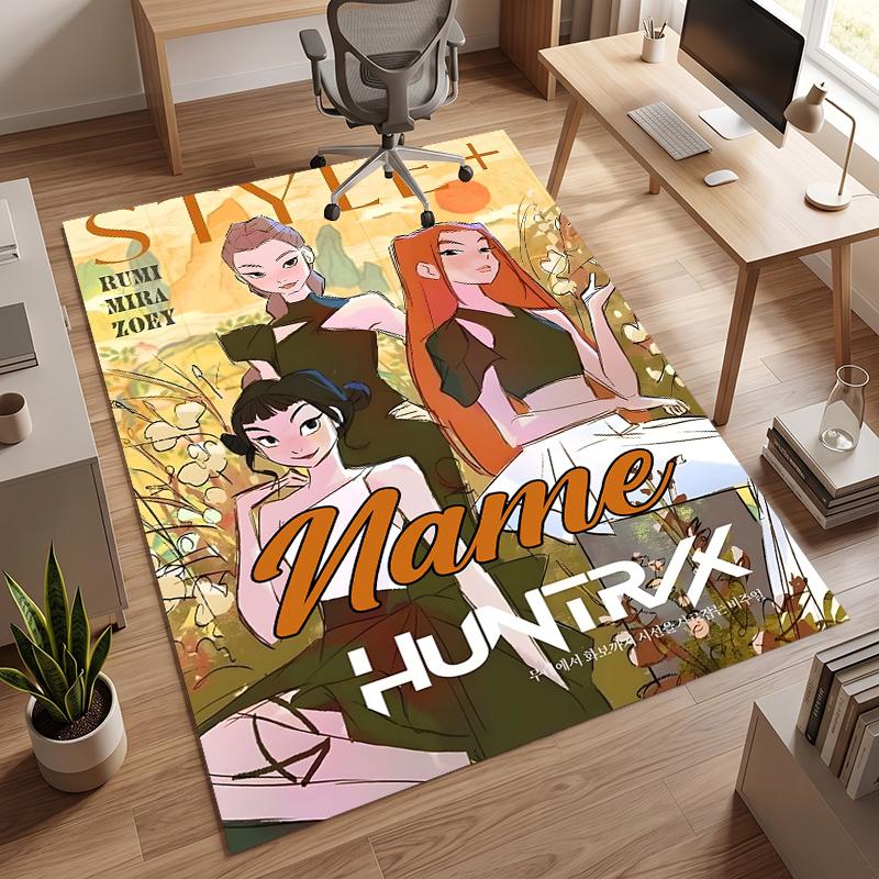 HUNTRIX (19) Personalized Name Office Carpet Stylish Decor for Living Room Bedroom Kitchen