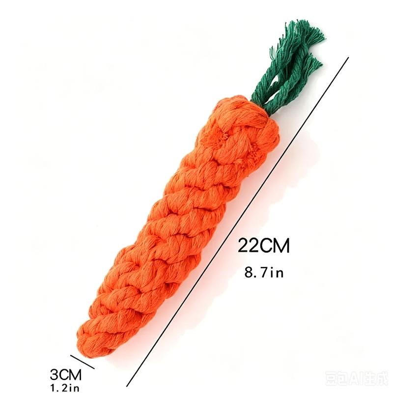 Dog Teething Resistant Cotton Rope Toy Pet Knot Toy for Dog and Cat Carrot Shape Chew Toys for Indoor Dog Relieve Boredom New