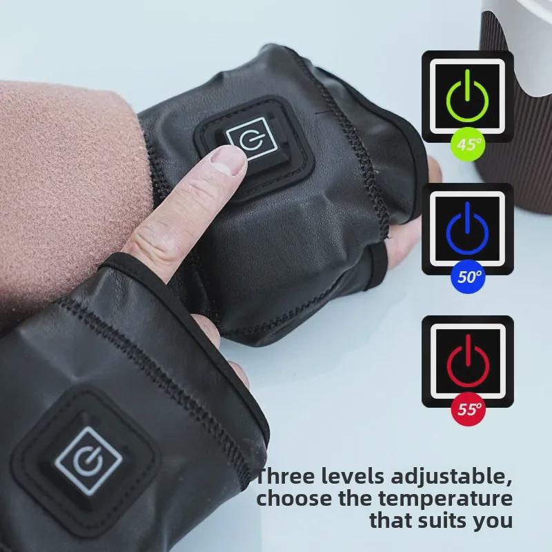 Smart Heated Half-Finger Gloves for Office, Gaming, Riding, and Motorcycling