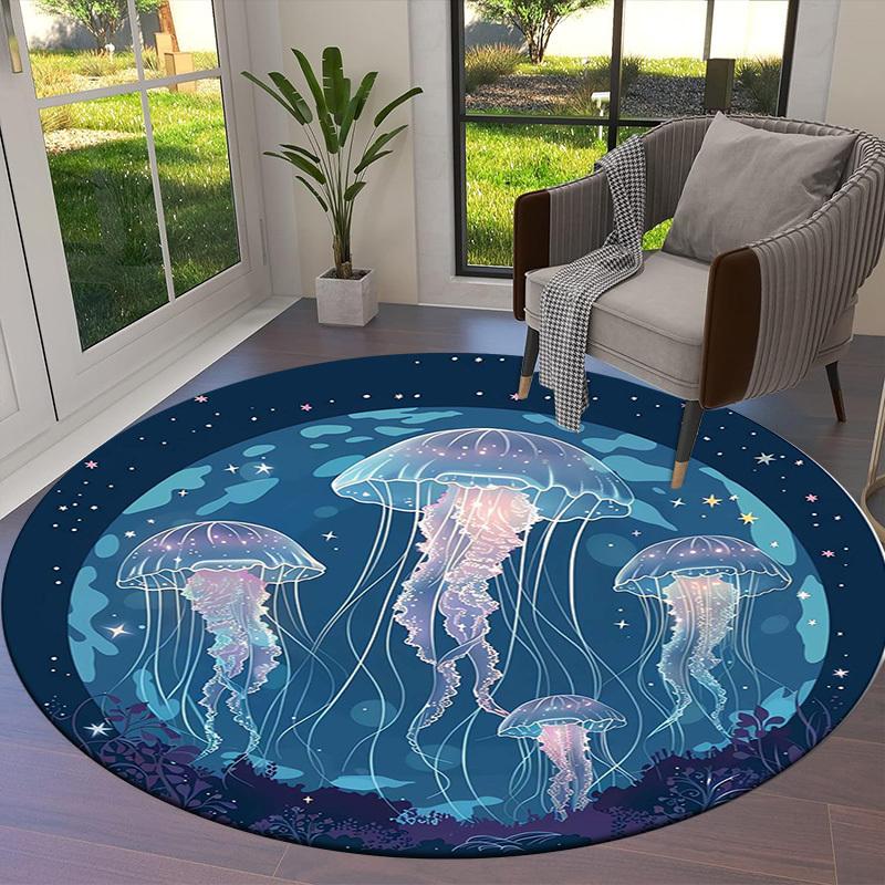 1pc Office Carpet Chair Mats Jellyfish Ocean Night Sky Perfect for Decorating Office Chairs, Living Rooms, Or Bedrooms.YDT112
