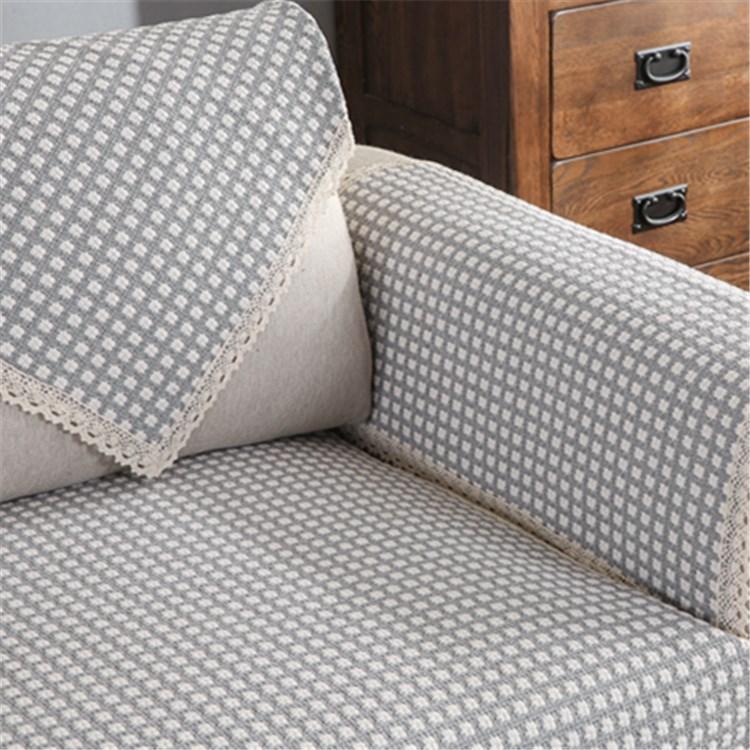 

Утолщенная нескользящая хлопковая и льняная подушка для дивана, оптовая продажа, современный простой клетчатый диван-полотенце, чехол на четыре сезона 60*60