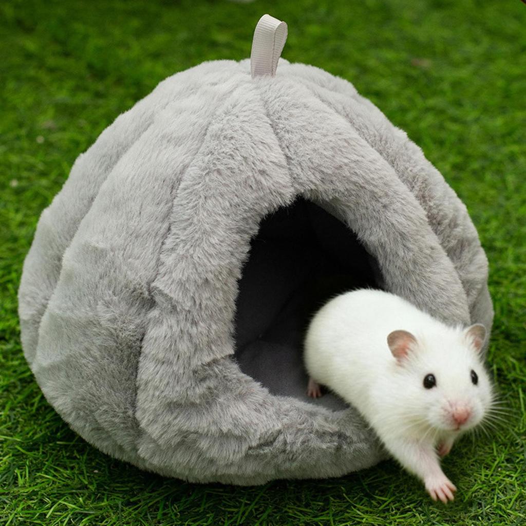 Chinchilla Bed Semi-enclosed Winter Plush Cave Hangable Thicken Plush Hamster Hedgehog Cave Bed For Chinchilla Small Animal