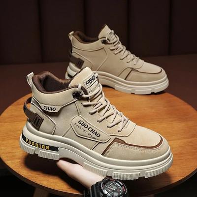 Men's Boots Autumn Winter Fashion High Top Casual Shoes Comfortable Platform Ankle Athletic Tactical Outdoor Secure Sneakers