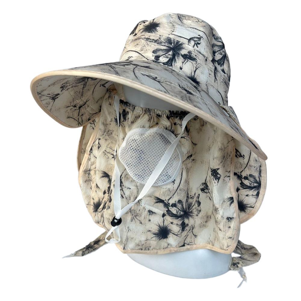 

Breathable Picking Tea Hat UV Protection Mesh Sunscreen Hat Portable Women Sun Hat Climbing бежевый