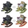Resins Rocking Chair Frogs Teas Pet With Exquisites Craftsmanship Temperature Sensitive Color Changing For Home Decors