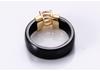 6MM Ceramic Black and White Couple Rings with Zirconium Inlay