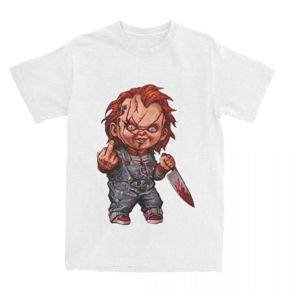 Unisex WoUnisex TShirt The Killer Doll Accessories Funny Cotton Short Sleeve Horror Chucky T Shirts O Neck Tops Plus Size