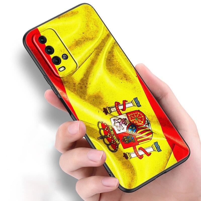 Hiszpania herb flaga silikonowy futerał na telefon dla Xiaomi Redmi Note 11 10 9 8 Pro 11T 10T 10S 9S 8T 9 9A 9C 9T czarna okładka Coque