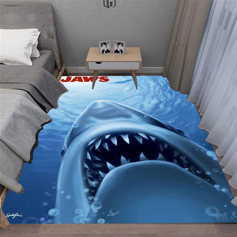 Furchterregender Weißer Hai Weißer Hai Weißer Tod Teppich Bodenmatte Fügt jedem Raum einen großartigen Blickfang hinzu