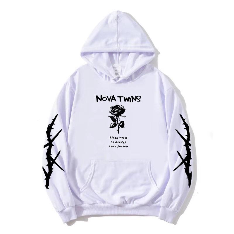 Nova Twins BLACK ROSES HOODIE Long Sleeve Fashion Printing Sweatshirt Autumn Fleece Women Men Pullovers Graphic Clothing Female