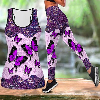 Kadınlar için Muhteşem Kelebek Baskılı Yoga Kıyafeti Moda Egzersiz Taytı Fitness Spor Günlük Yoga Pantolonu
