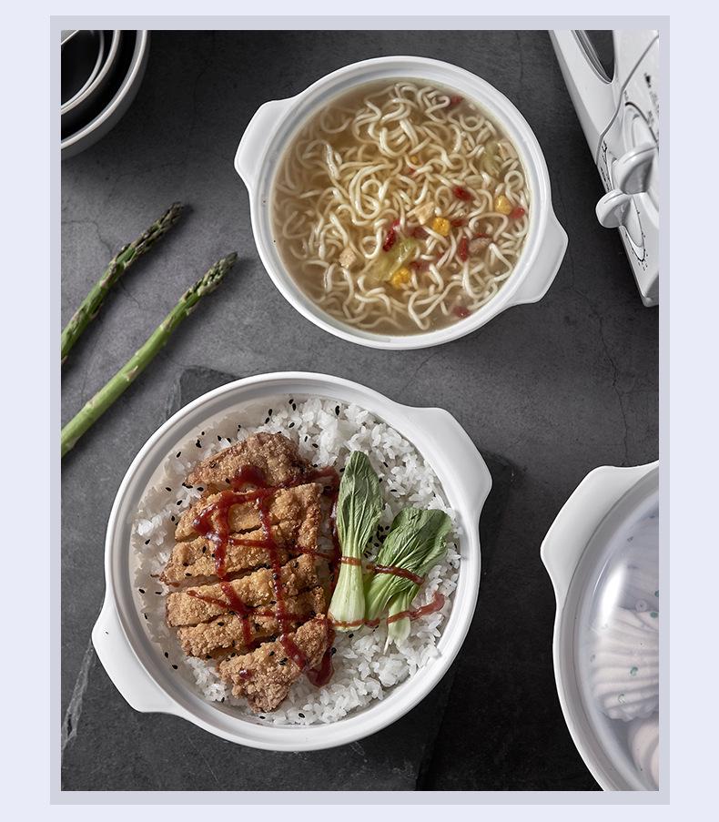 Microwave-Safe Steamer Bowl with Lid for Rice and Lunches