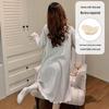 Spring & Autumn Maternity Slimming Long Sleeve Round Neck Princess Nightdress with Breast Pads, Wearable Outdoors