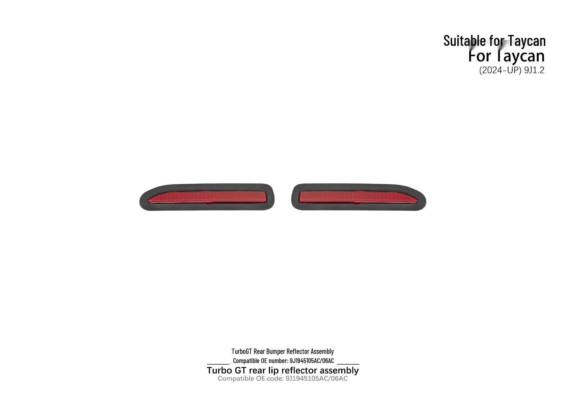 Porsche Taycan 24-UP Turbo GT Rear Bumper Reflector Assembly