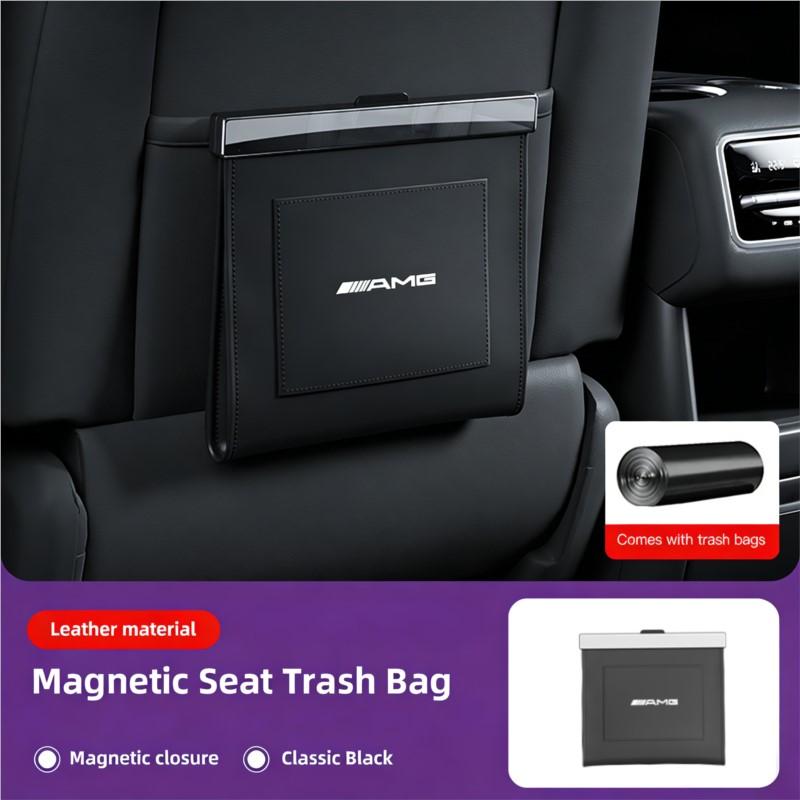 Car Garbage Bin Leather Magnet Closure Design Waterproof Car Trash Bag For Mercedes Benz AMG W203 W204 W205 W209 W210 W211 W212