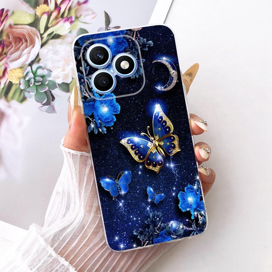 For Honor X8d 4G Case Beautiful Girl Peacock Painted Cover Soft Silicone Phone Case For Honor X8d X 8d HonorX8d 4G Fundas Bumper