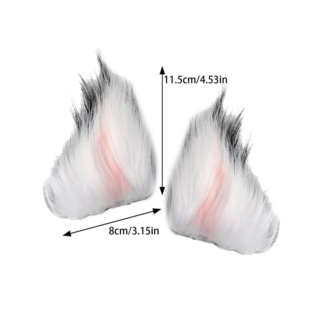 Simulation Beast Ear Hairclip for Cosplay Party Costume Hair Clips Halloween Headdress Women Role Play Maid Headwear