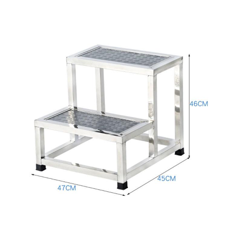Stainless Steel Single Double-layer Footstool Ladder Household Indoor Two-step Ladder Hospital Small Staircase Step Stool