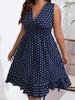 Y 89230 Plus Size Sleeveless Dress - European & American Trend