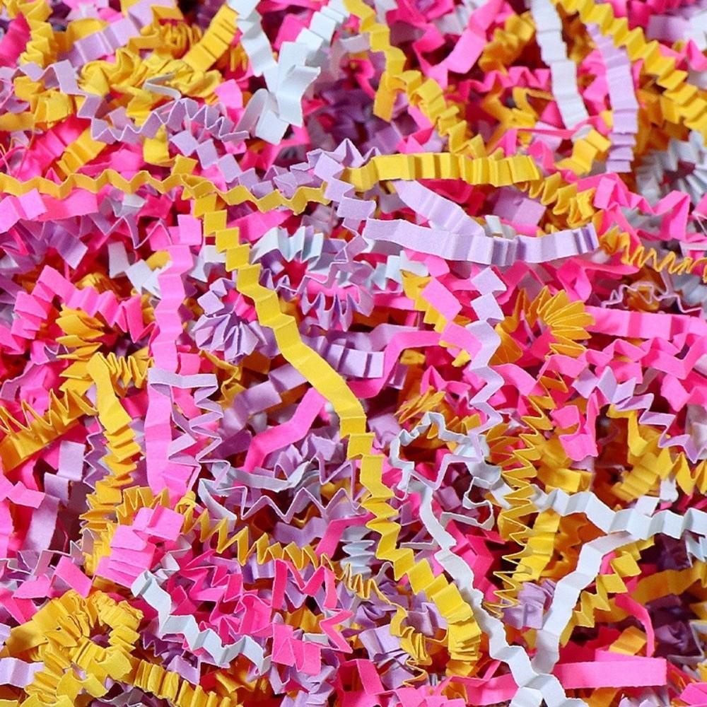 100g/Beutel Gewelltes Buntes Raffia-Crêpepapier Konfetti DIY Hochzeitsfeier Macaron-Farbe Knitterndes Crêpepapier