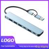 7-in-1 Type-C Expansion Hub with Multi-Functional Card Reader & Dual-Head Splitter