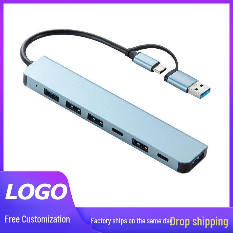 7-in-1 Type-C Expansion Hub with Multi-Functional Card Reader & Dual-Head Splitter