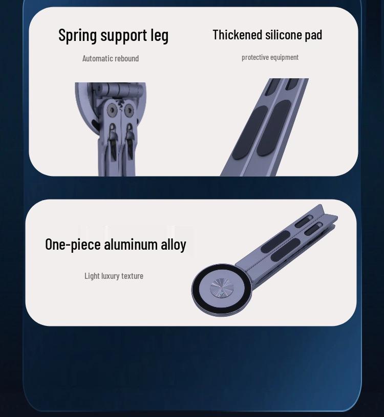 Adjustable Aluminum Laptop Stand with Cooling for Desktop, Phone, and Tablet