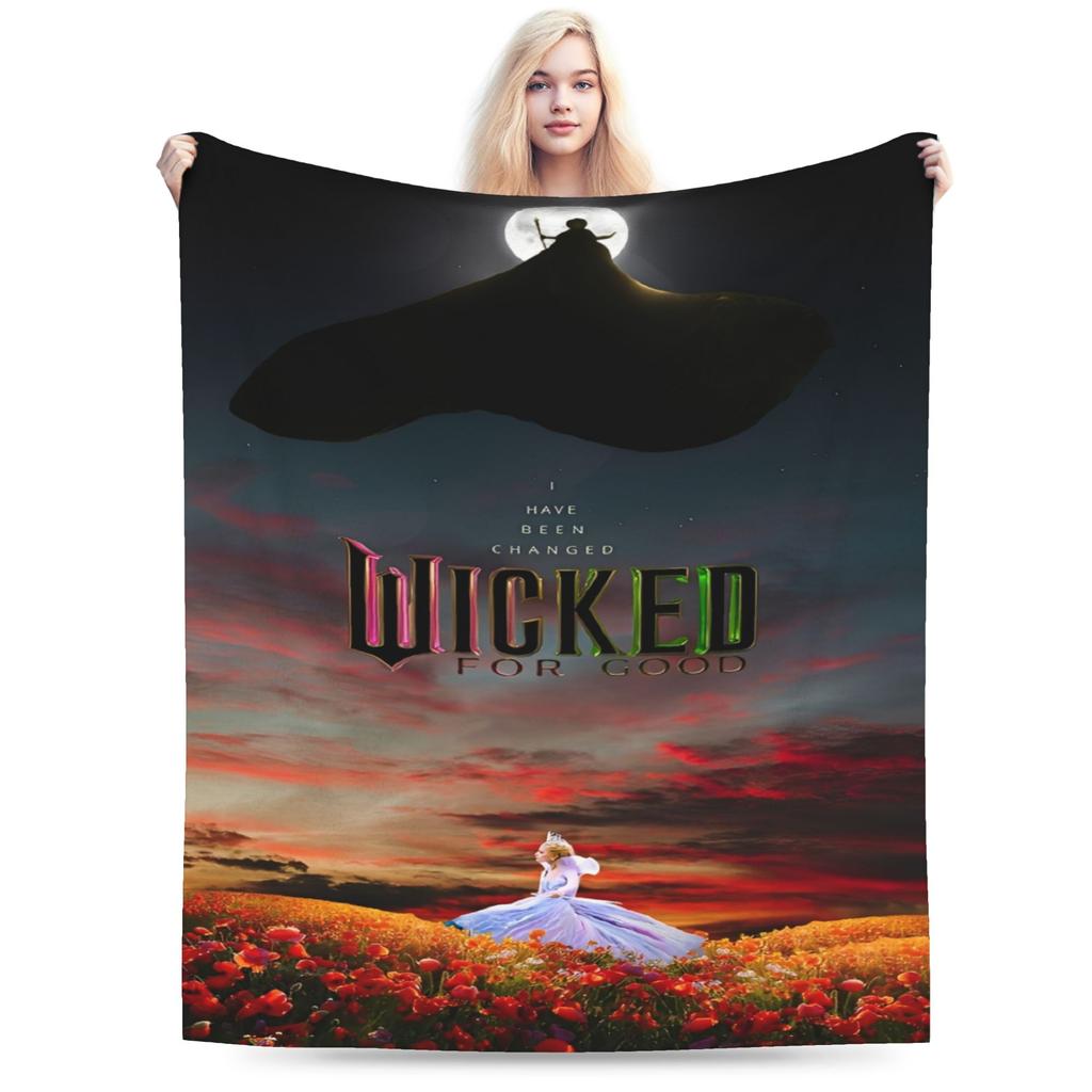 Wicked For Good Merch Blankets Lightweight Thin Fleece Throw Blankets Comfortable Rug Piece