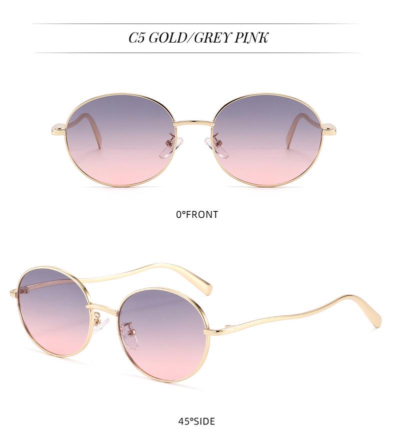 2026 European & American Style Unisex Round Frame Sunglasses - Trendy Metal Design