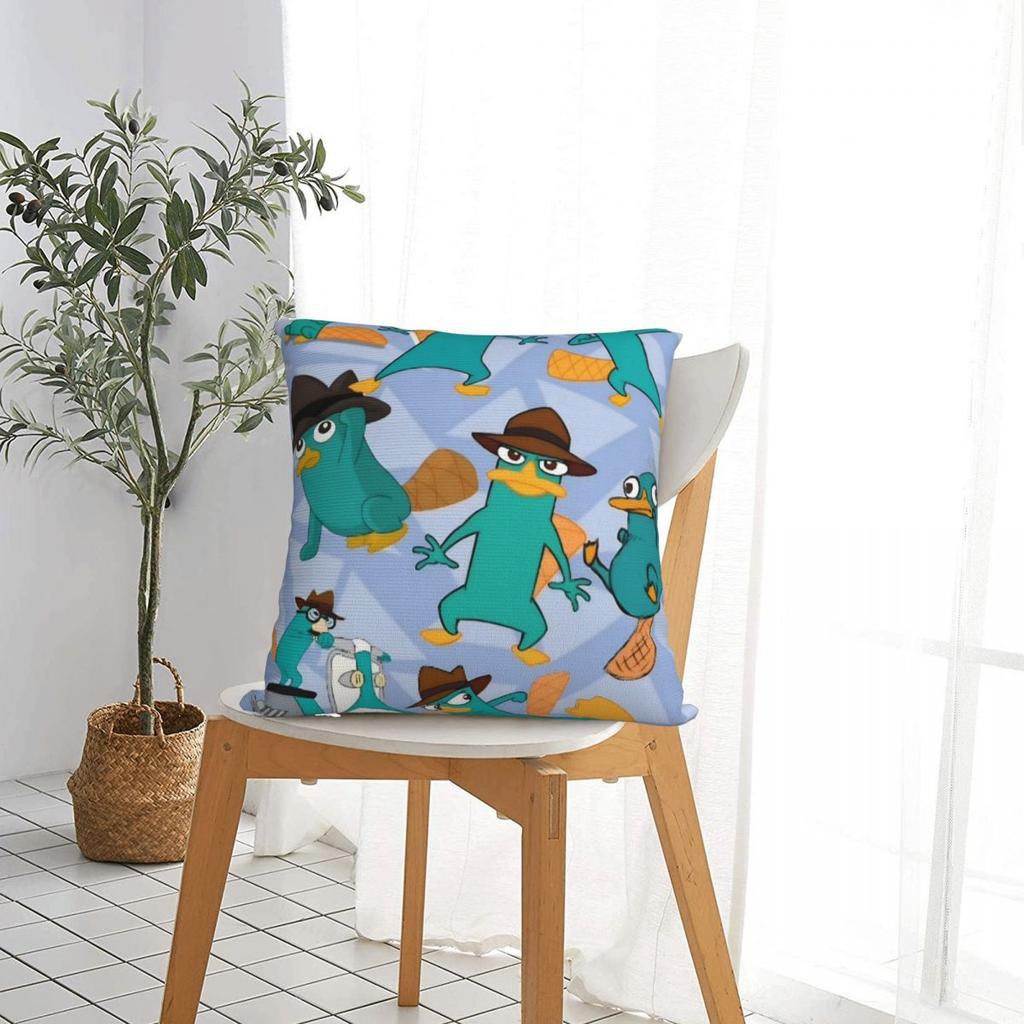 Perry The Platypus Pillowcase Polyester Cushion Cover Decorations Cartoon Pillow Case Cover Car Zippered 18'