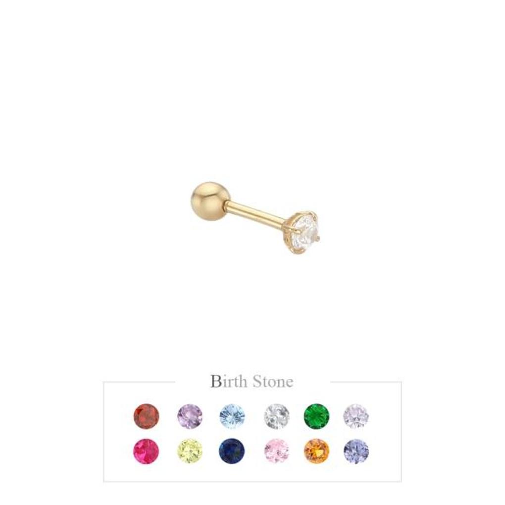LLOYD Birthstone 3mm 14k Gold Piercing LPFC1023G