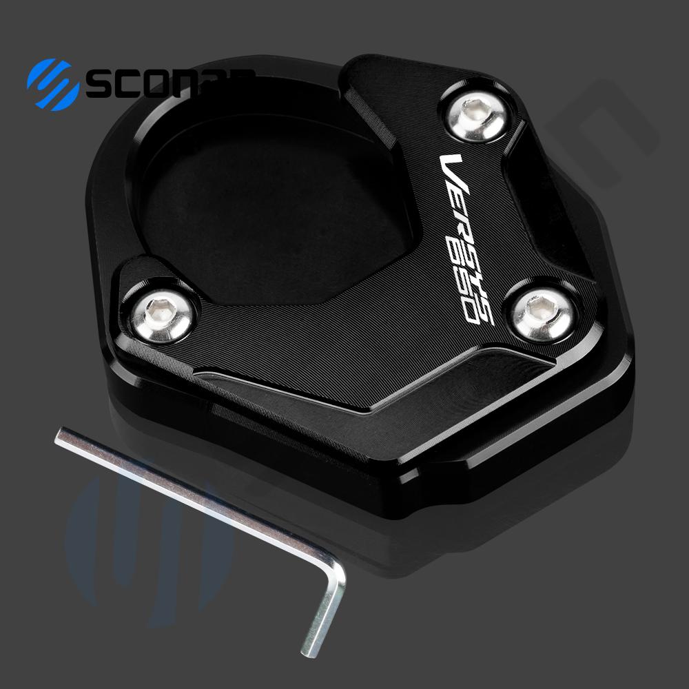 Motorcycle CNC Kickstand Foot Side Stand Extension Pad Accessories For Kawasaki Versys650 Versys 650 Versys-650 2015 - 