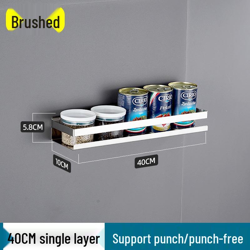 Wall-Mounted 304 Stainless Steel Spice Rack & Bathroom Hanger