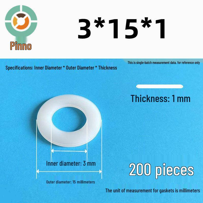 Thickened Nylon Plastic Flat Washer: Hard Plastic Gasket M2-M16