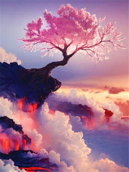 Diamond Painting Kit Tree Landscape Full Square/round Embroidery Mosaic Fantasy Landscape Home Decor