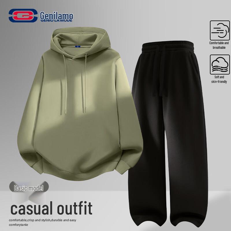 GENIOLAMODE Men s Casual Two-Piece Tracksuit M