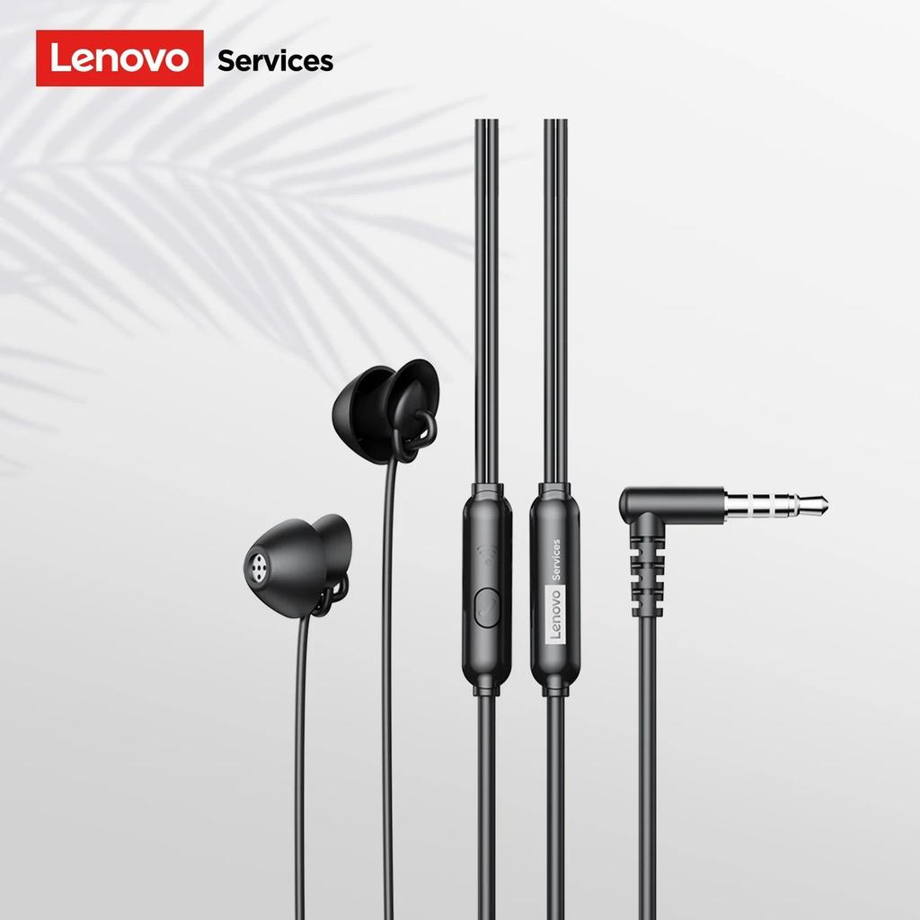 NEW Lenovo Y107 Wired ASMR Sleep Earphones 3.5mm In-Ear Wired Invisible Earphones Soft Silicone Comfort Wearing Earbuds With Mic