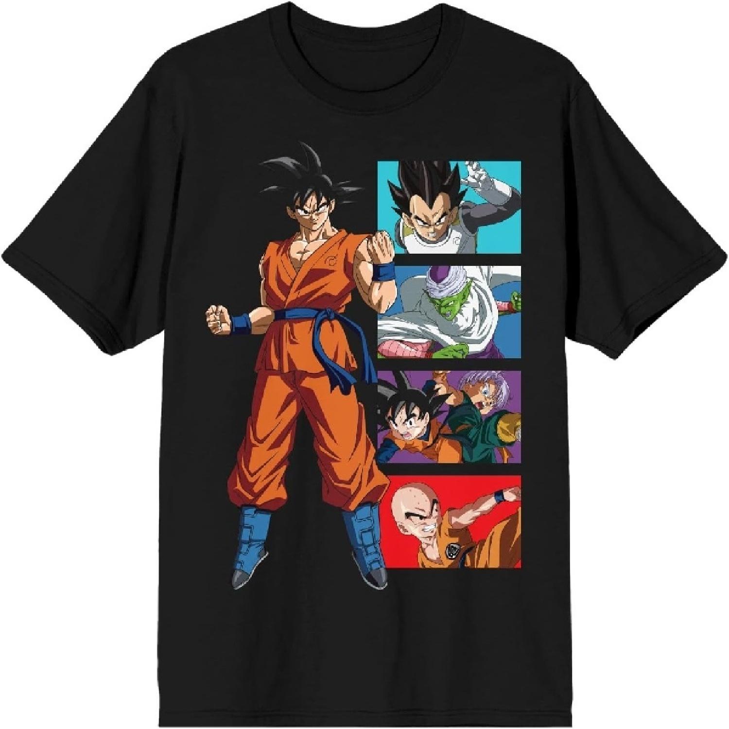 Dragon Ball Character Panels Black T-Shirt S