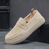 Fashion Spring Khaki Casual Loafers Men Comfortable Breathable Suede Casual Shoes Man Slip-On Platform Shoes For Men zapatos para hombre