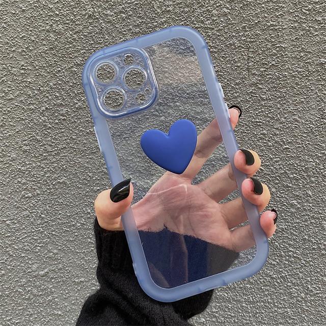 3D süße Herz Bonbonfarben stoßfeste Hülle für Iphone 12 11 13 14 Pro Max Xr Xs X 14 Plus transparente weiche Silikon-Rückseite