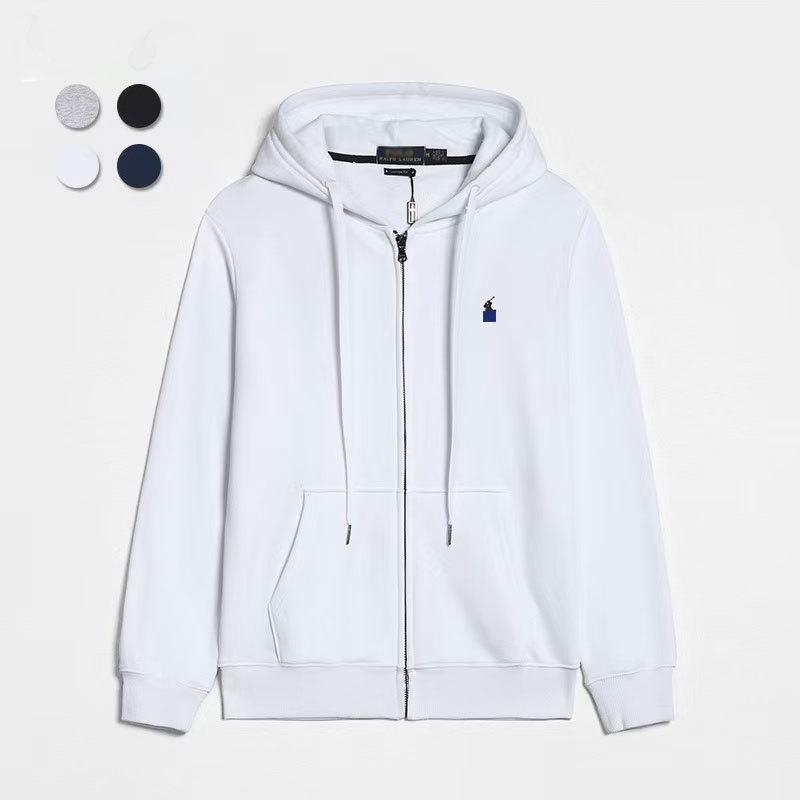 Herrjacka med huva och broderad pikétröja - Lätt, Enfärgad, Rymlig passform, Stora storlekar, Perfekt för vår och höst.