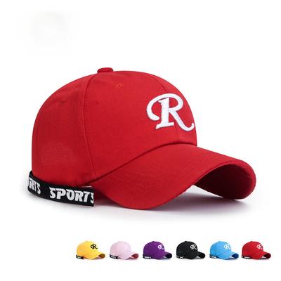 Koreanische Version des neuen Frühlings- und Sommer-Buchstaben-Streamer-Huts für junge Männer und Frauen, Paare, Street-Fashion, Stickerei, große R-Baseballkappe